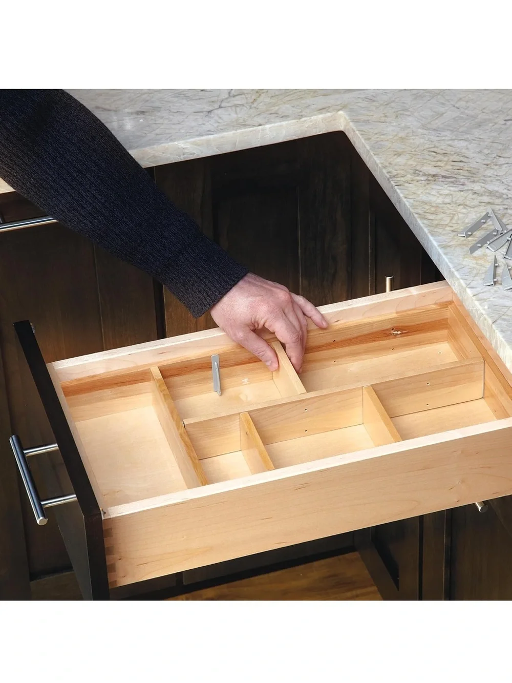 Rev-A-Shelf Customizable Drop-In Kitchen Drawer Organizer Kit for Large Utensils